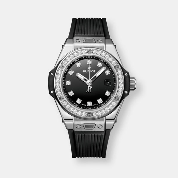 Montre big bang one click steel white diamonds