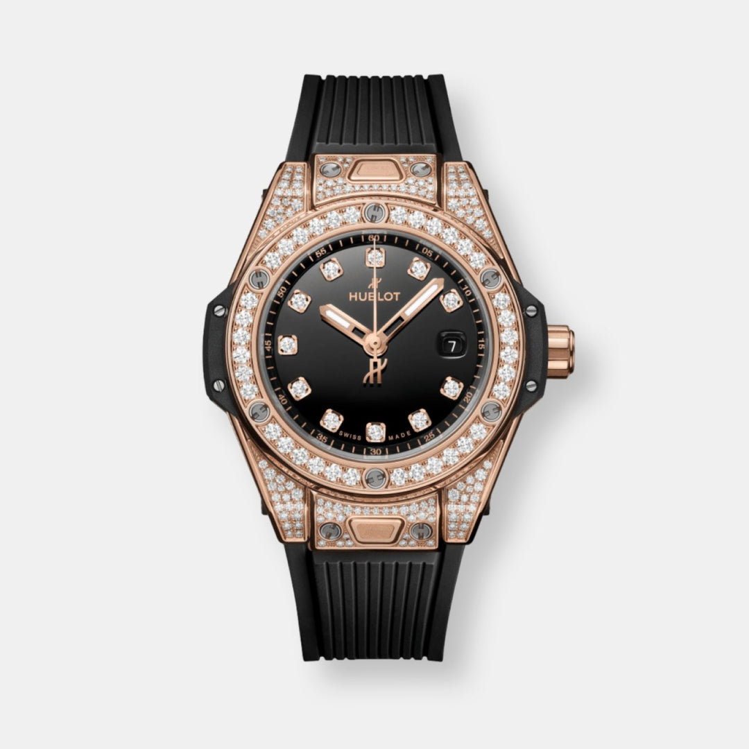 Montre big bang one click king gold pavé