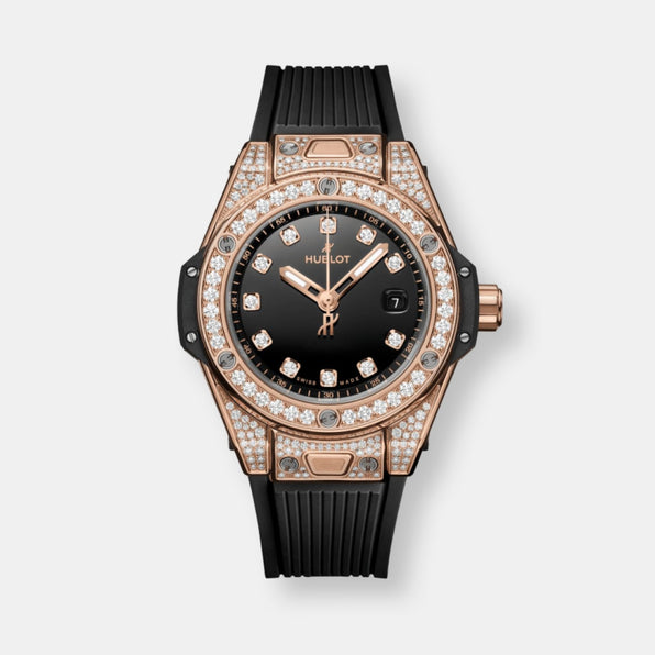 Montre big bang one click king gold pavé