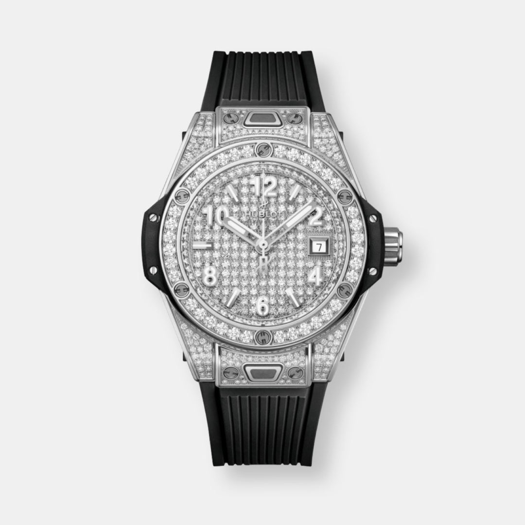 Montre big bang one click steel full pavé