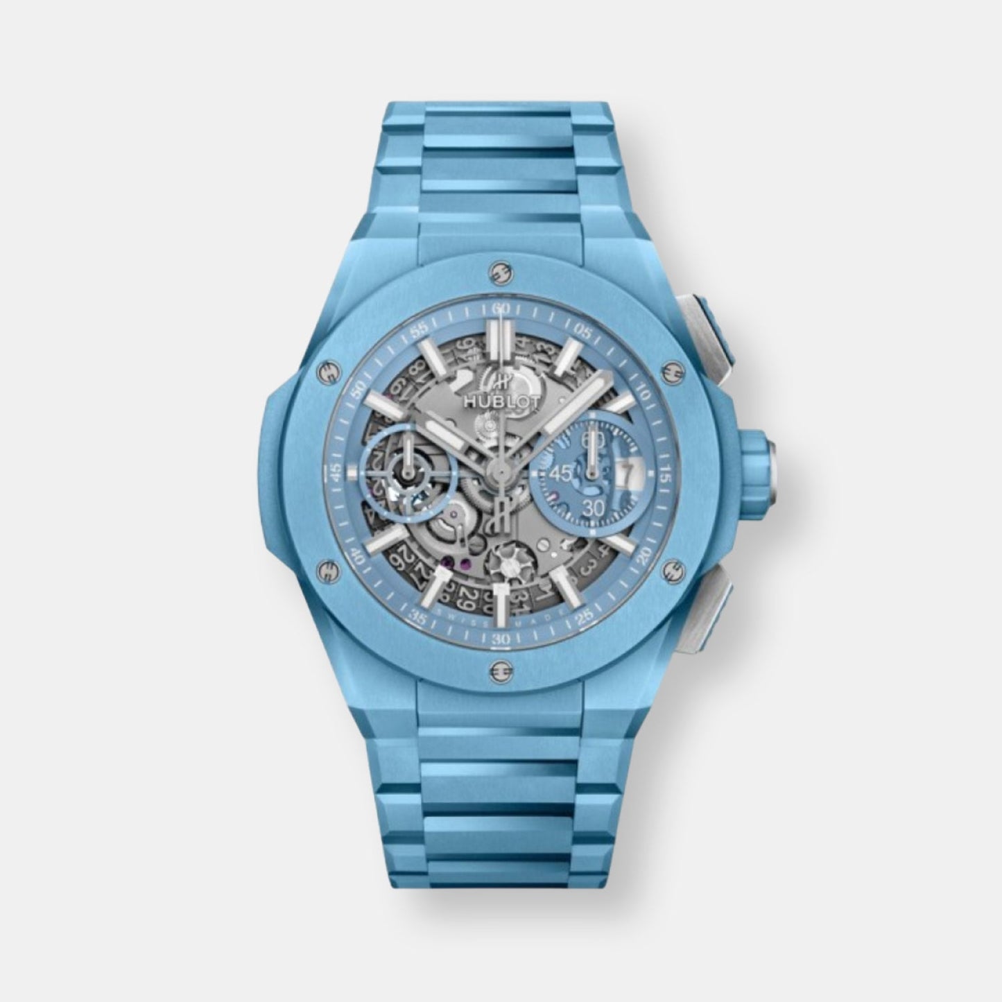 Montre integral sky blue ceramic