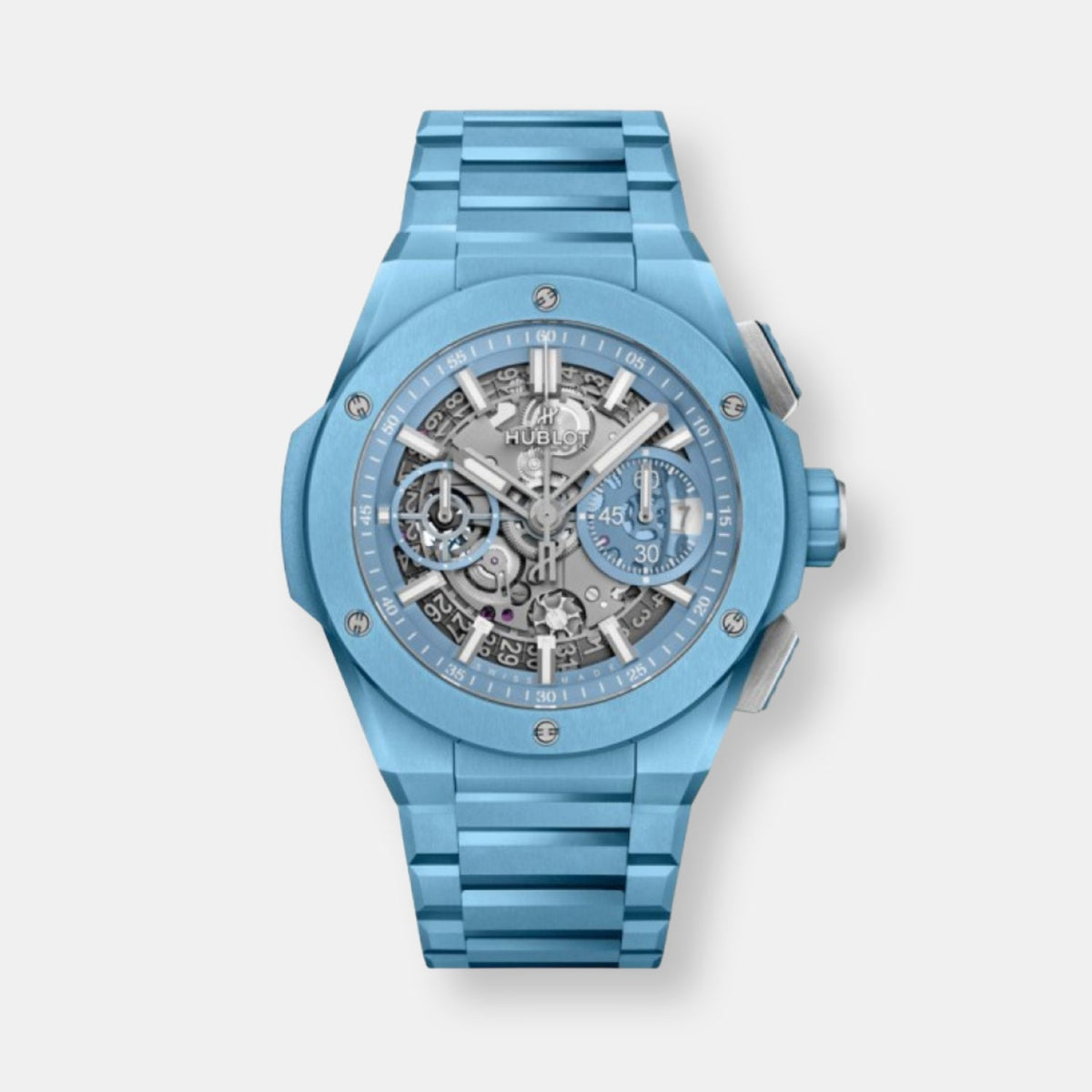 Montre integral sky blue ceramic