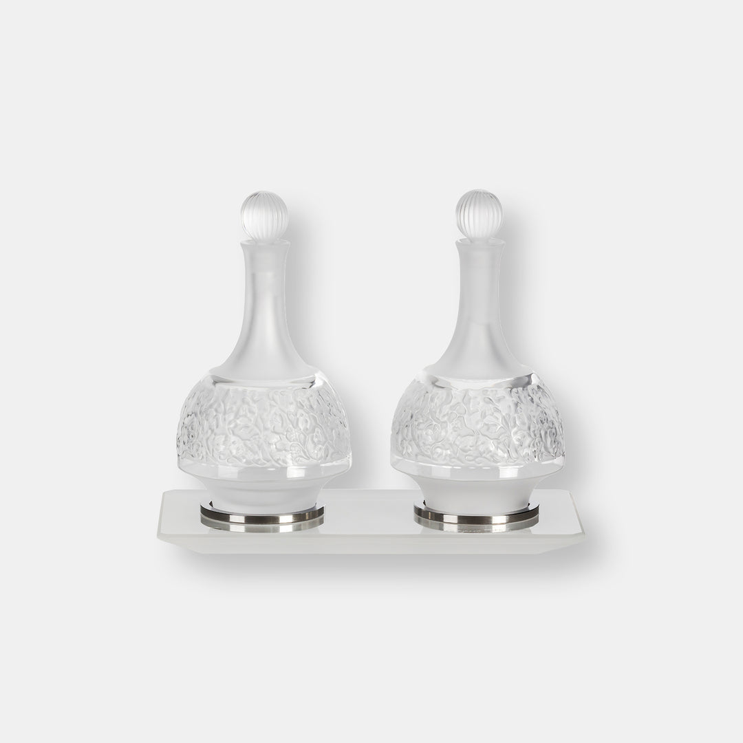 Set 2 flacons huilier/vinaigrier & plateau versailles