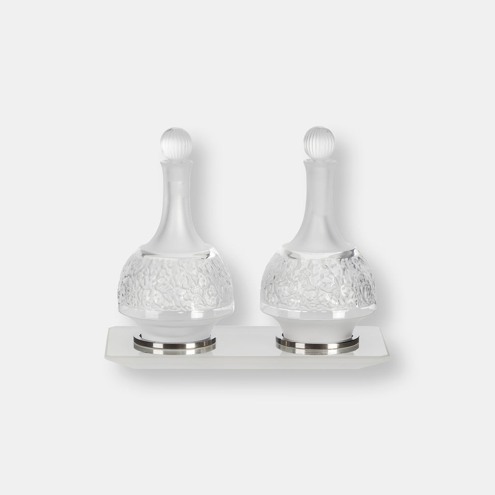 Set 2 flacons huilier/vinaigrier & plateau versailles