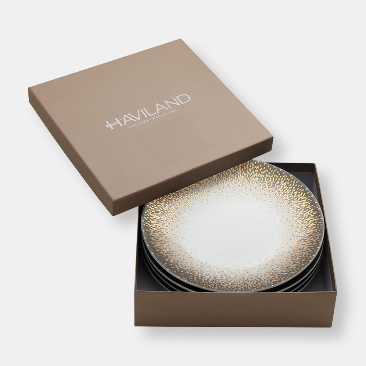 Souffle d’or coffret de 4 assiettes dessert