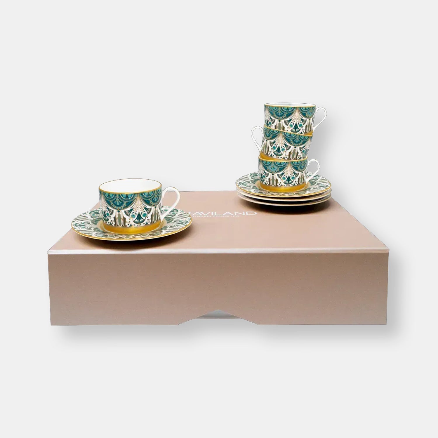 Rêves du nil coffret 4 tasses & soucoupes thé