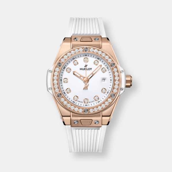 Montre one click king gold white diamonds