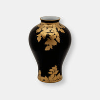 Feuille d’or petit vase noir
