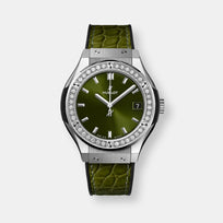 Montre classic fusion titanium  green pavé
