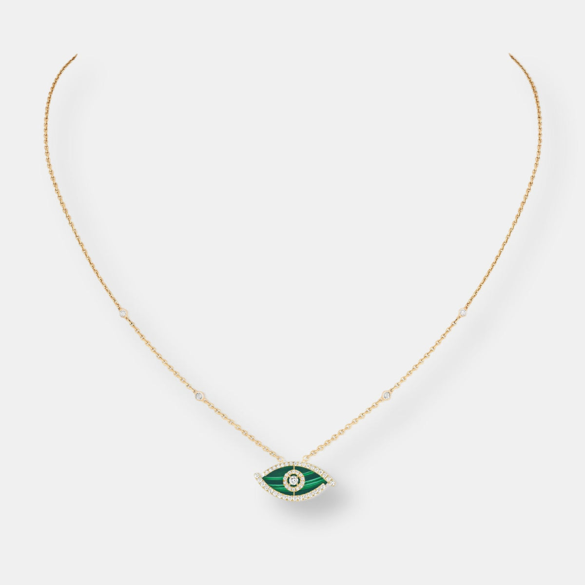 Collier lucky eye color malachite
