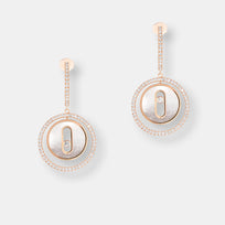 Boucles d'oreilles créoles lucky move nacre blanche