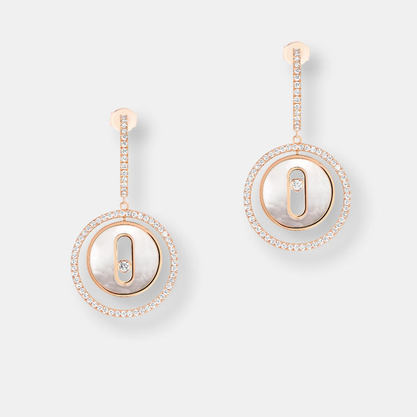 Boucles d'oreilles créoles lucky move nacre blanche