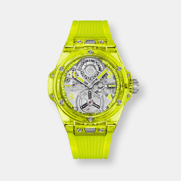 Montre tourbillon automatic yellow neon saxem