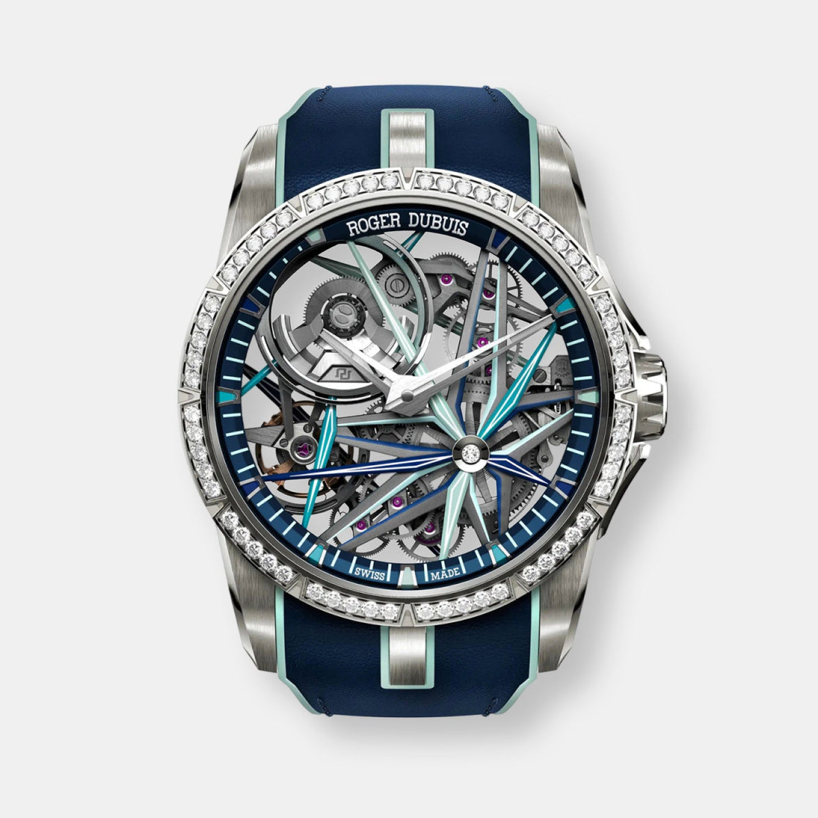 Montre excalibur blacklight mb or blanc 42mm