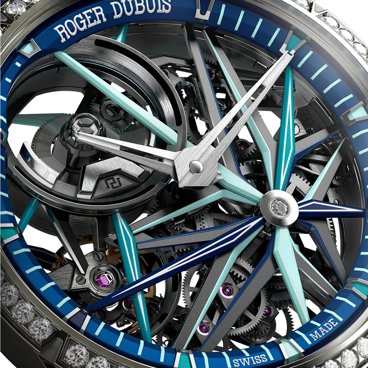 Montre excalibur blacklight mb or blanc 42mm