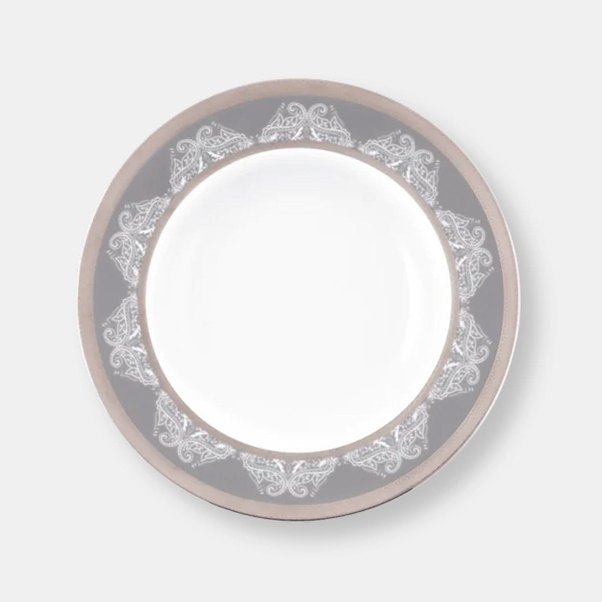Coffret de 2 assiettes creuse à aile romane gris