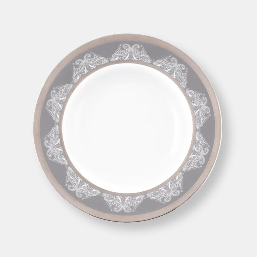 Coffret de 2 assiettes creuse à aile romane gris