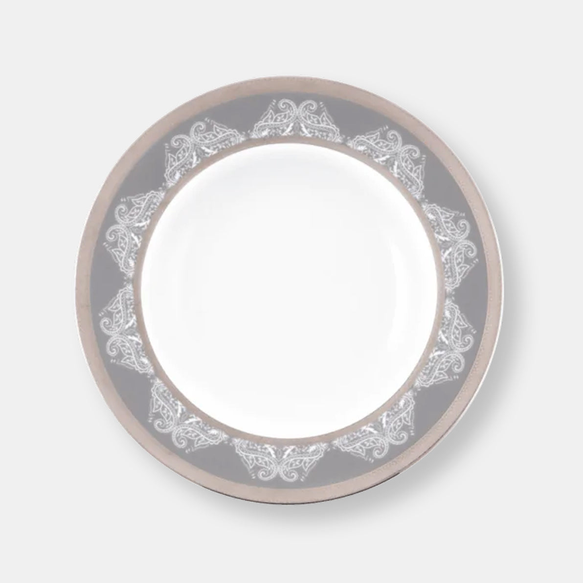 Coffret de 2 assiettes creuse à aile romane gris