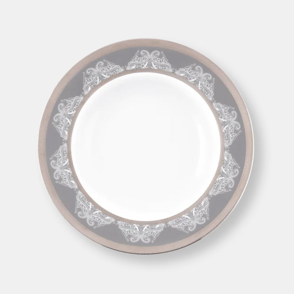 Coffret de 2 assiettes creuse à aile romane gris
