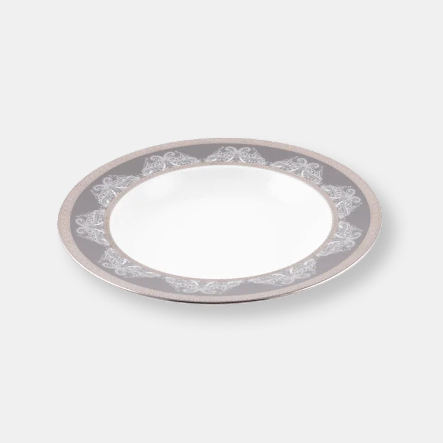 Coffret de 2 assiettes creuse à aile romane gris