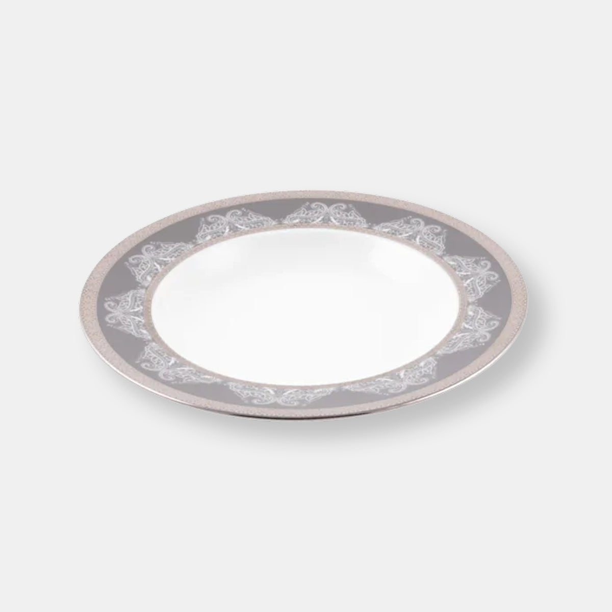 Coffret de 2 assiettes creuse à aile romane gris