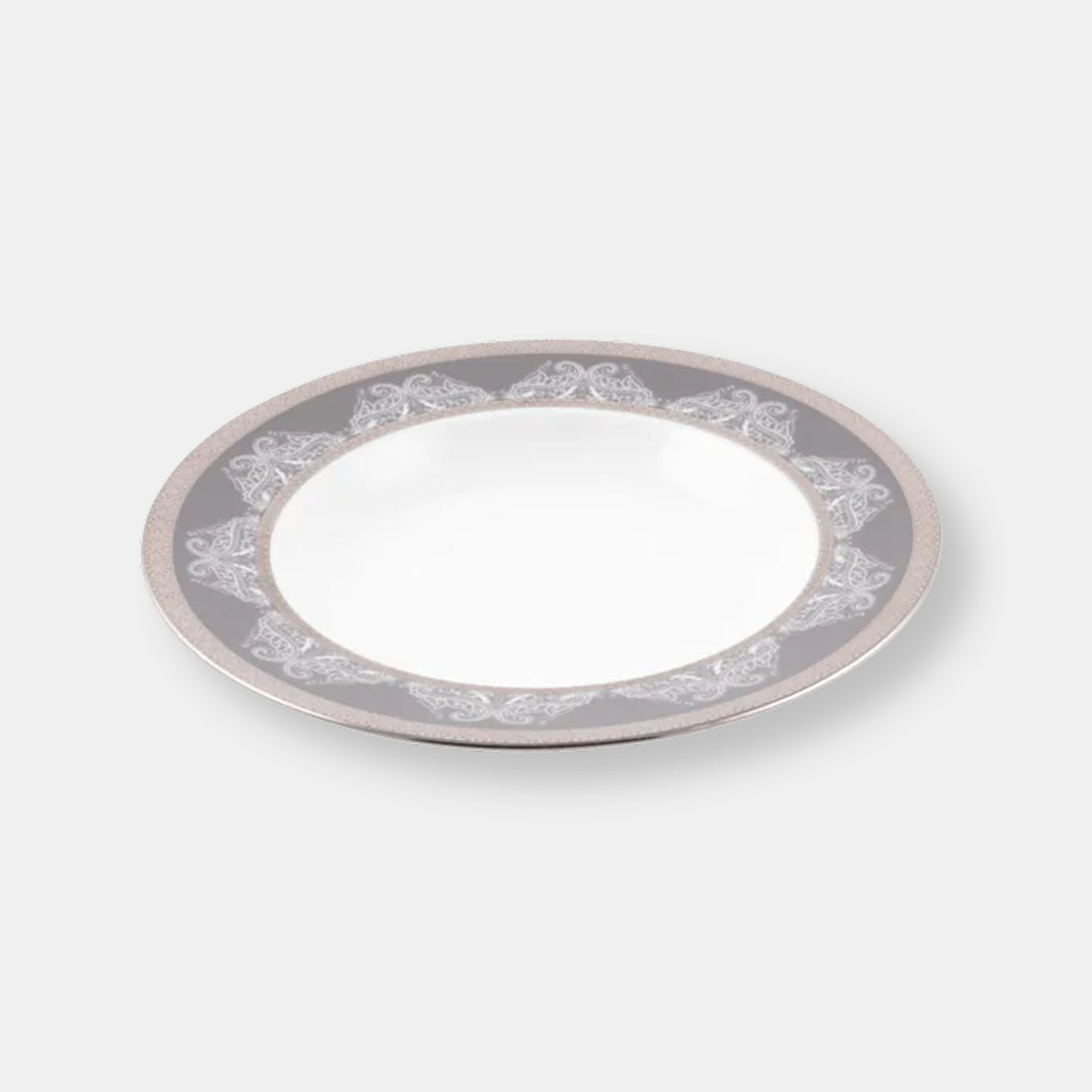 Coffret de 2 assiettes creuse à aile romane gris