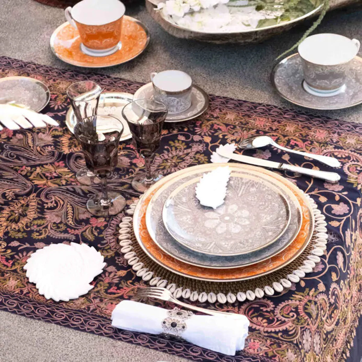 Coffret de 2 assiettes à pain romane gris