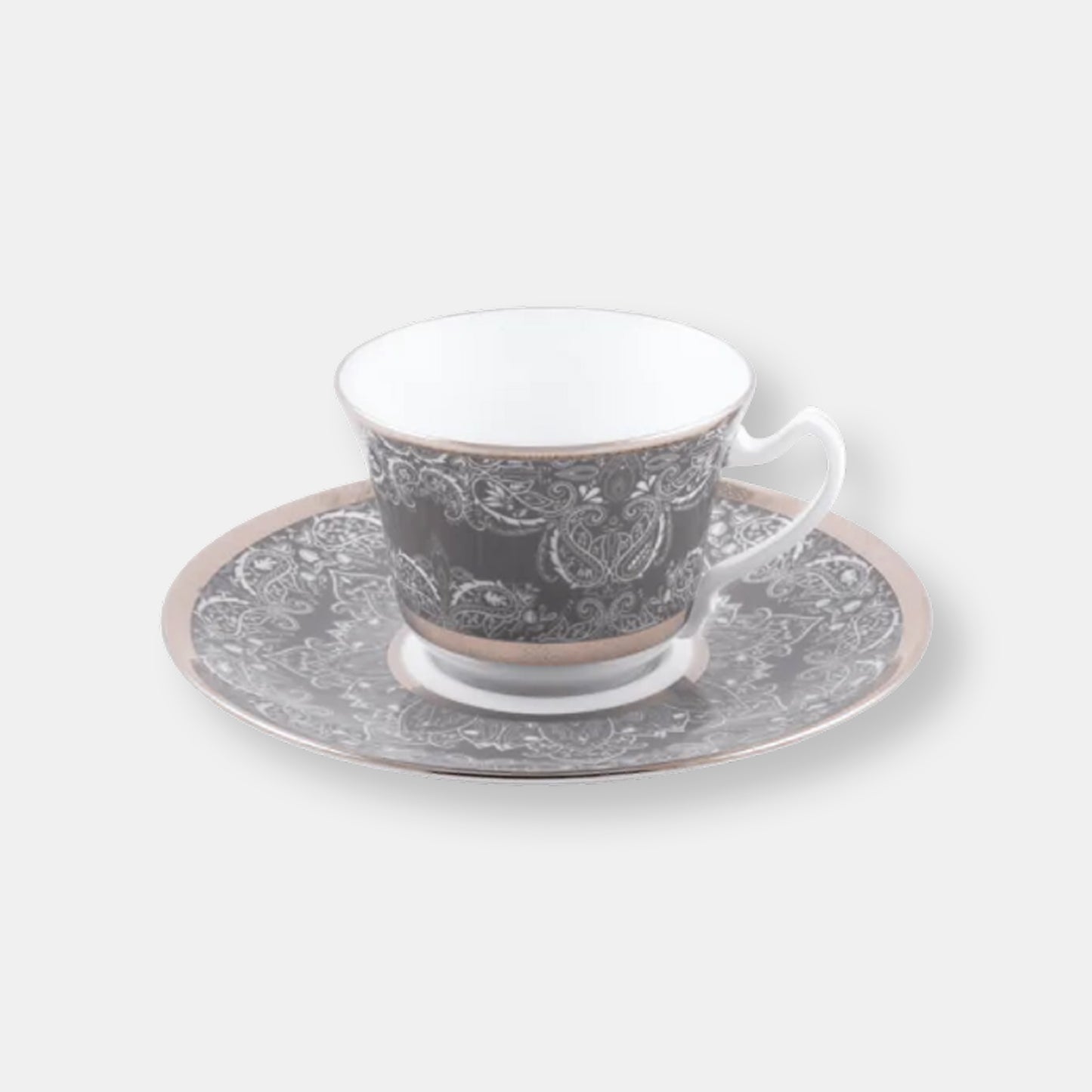 Coffret de 1 tasse et soucoupe de déjeuner xl romane gris