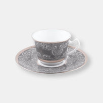 Coffret de 1 tasse et soucoupe de déjeuner xl romane gris