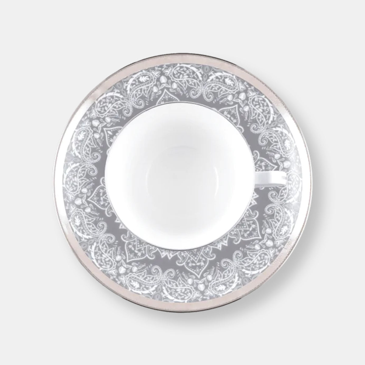 Coffret de 1 tasse et soucoupe de déjeuner xl romane gris