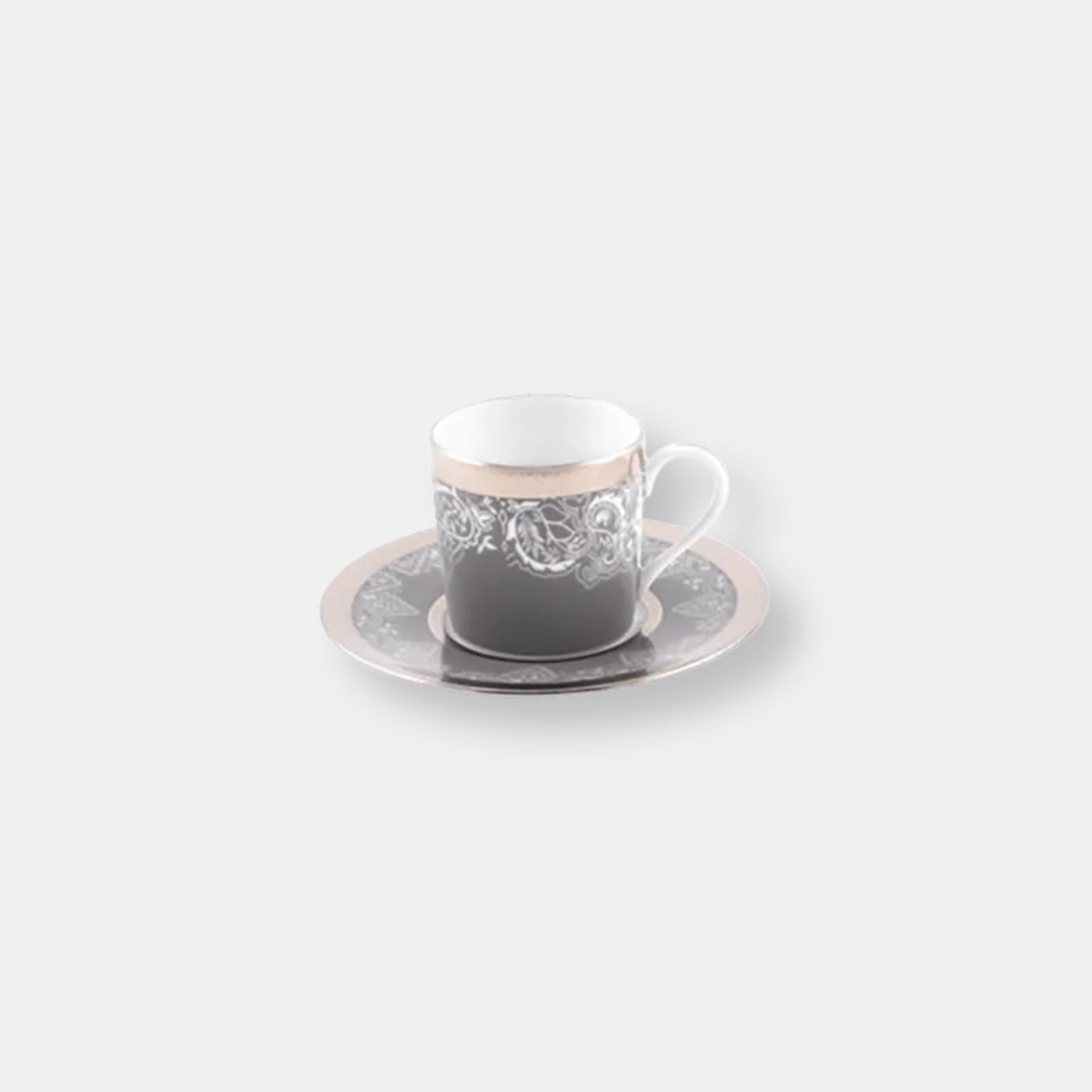 Coffret de 2 tasses et soucoupes romane gris