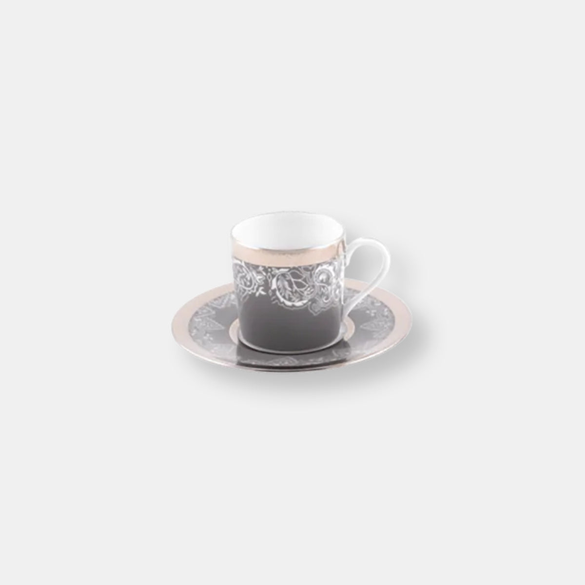 Coffret de 2 tasses et soucoupes romane gris