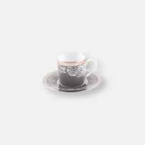 Coffret de 2 tasses et soucoupes romane gris