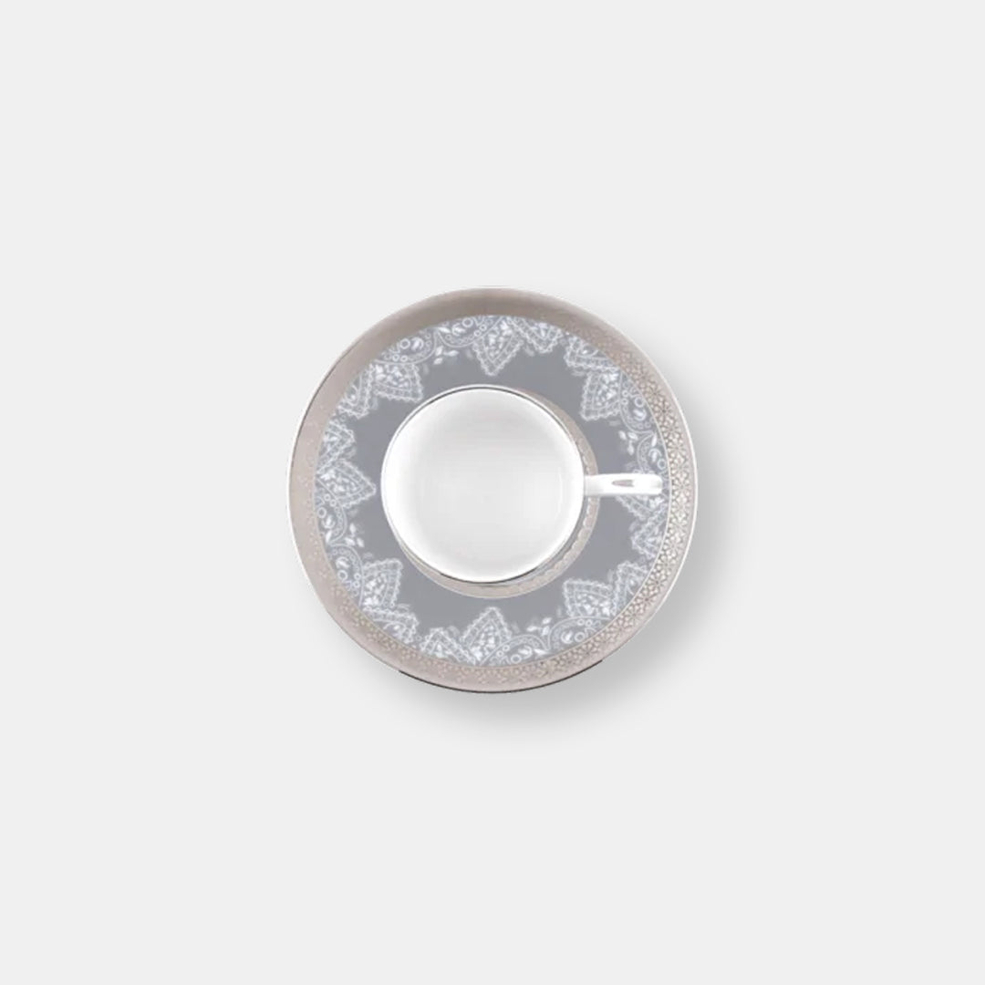 Coffret de 2 tasses et soucoupes romane gris