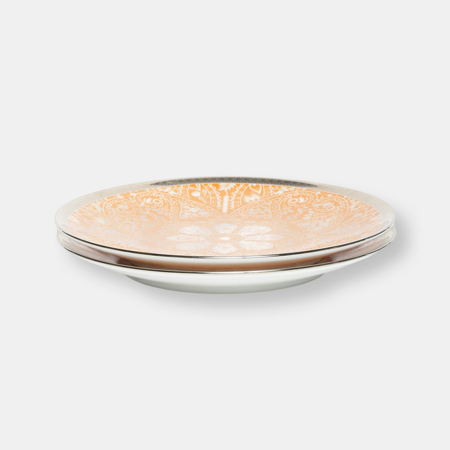 Coffret de 2 assiettes à dessert romane orange