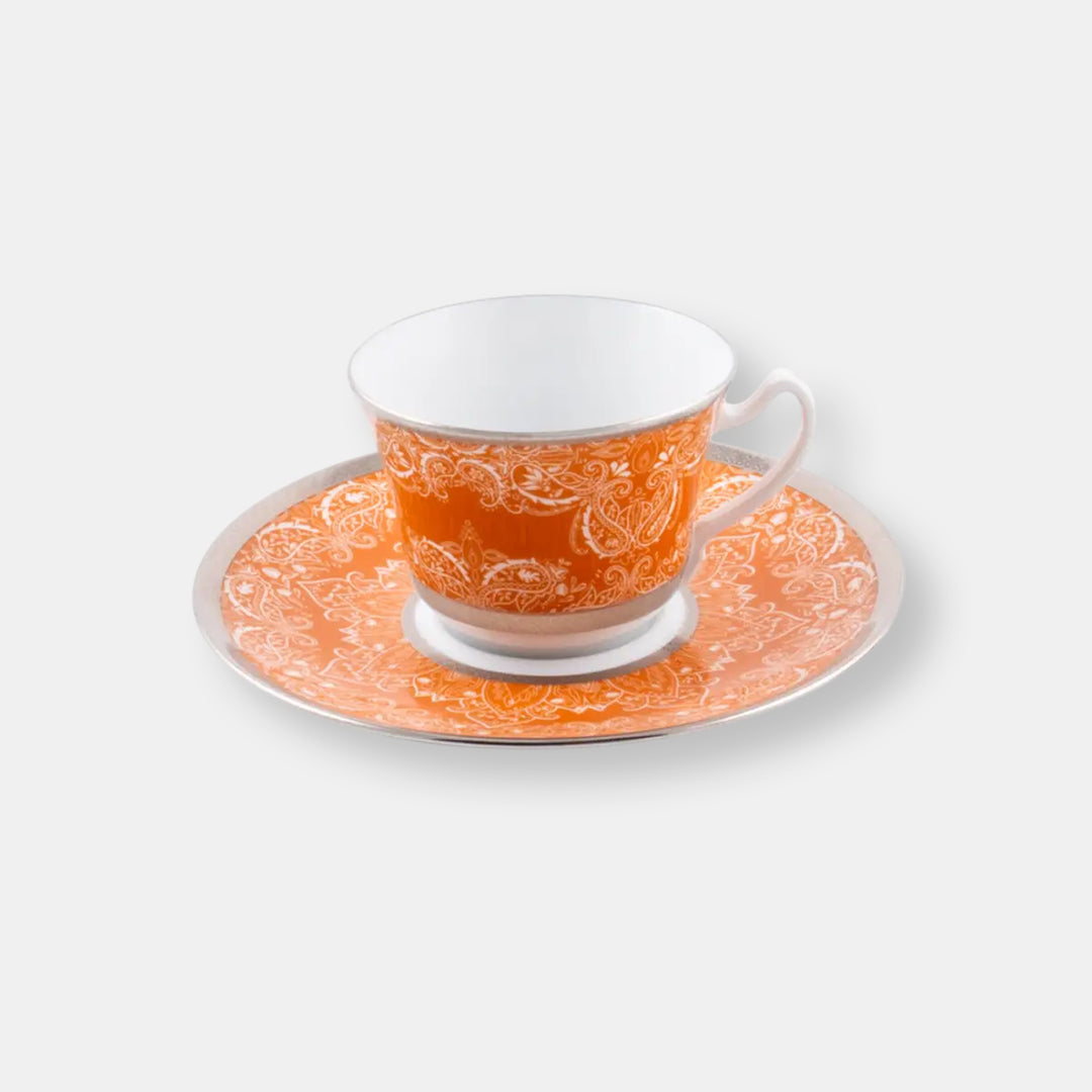 Tasse et soucoupe déjeuner xl romane orange