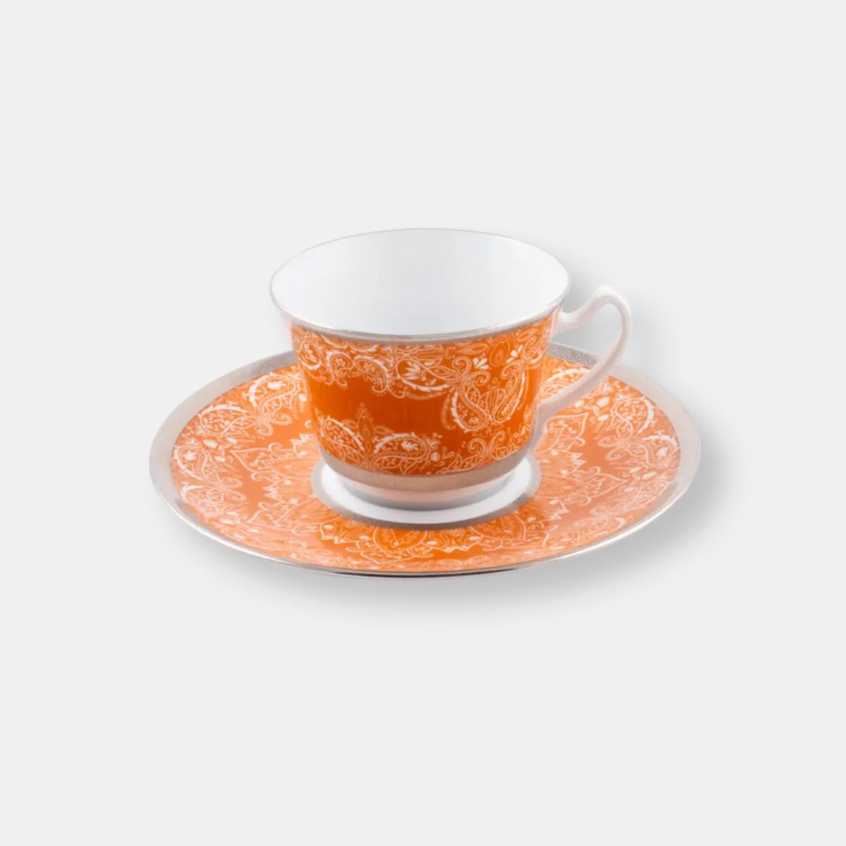 Tasse et soucoupe déjeuner xl romane orange