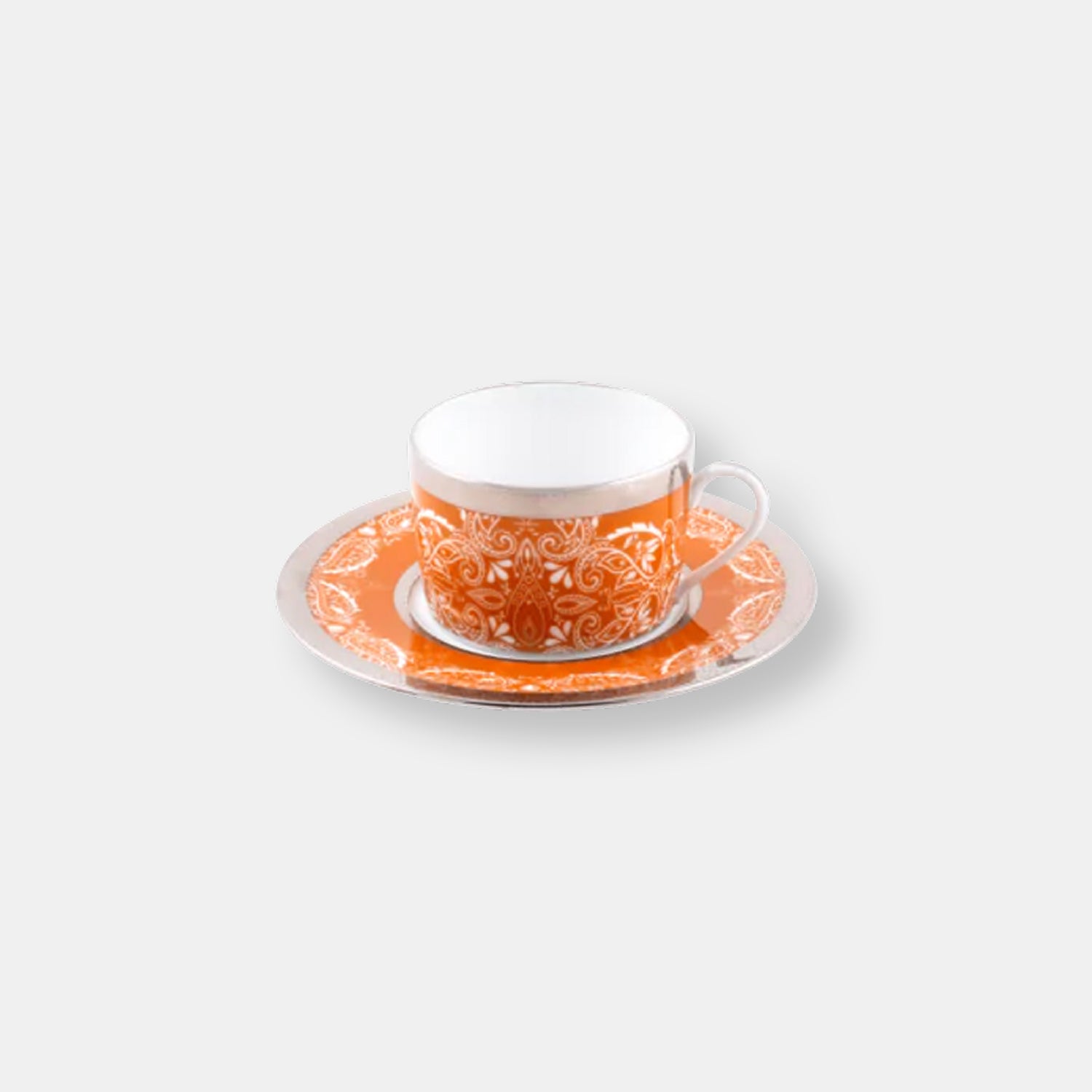 Coffret de 2 tasses et soucoupes romane orange