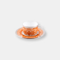 Coffret de 2 tasses et soucoupes romane orange