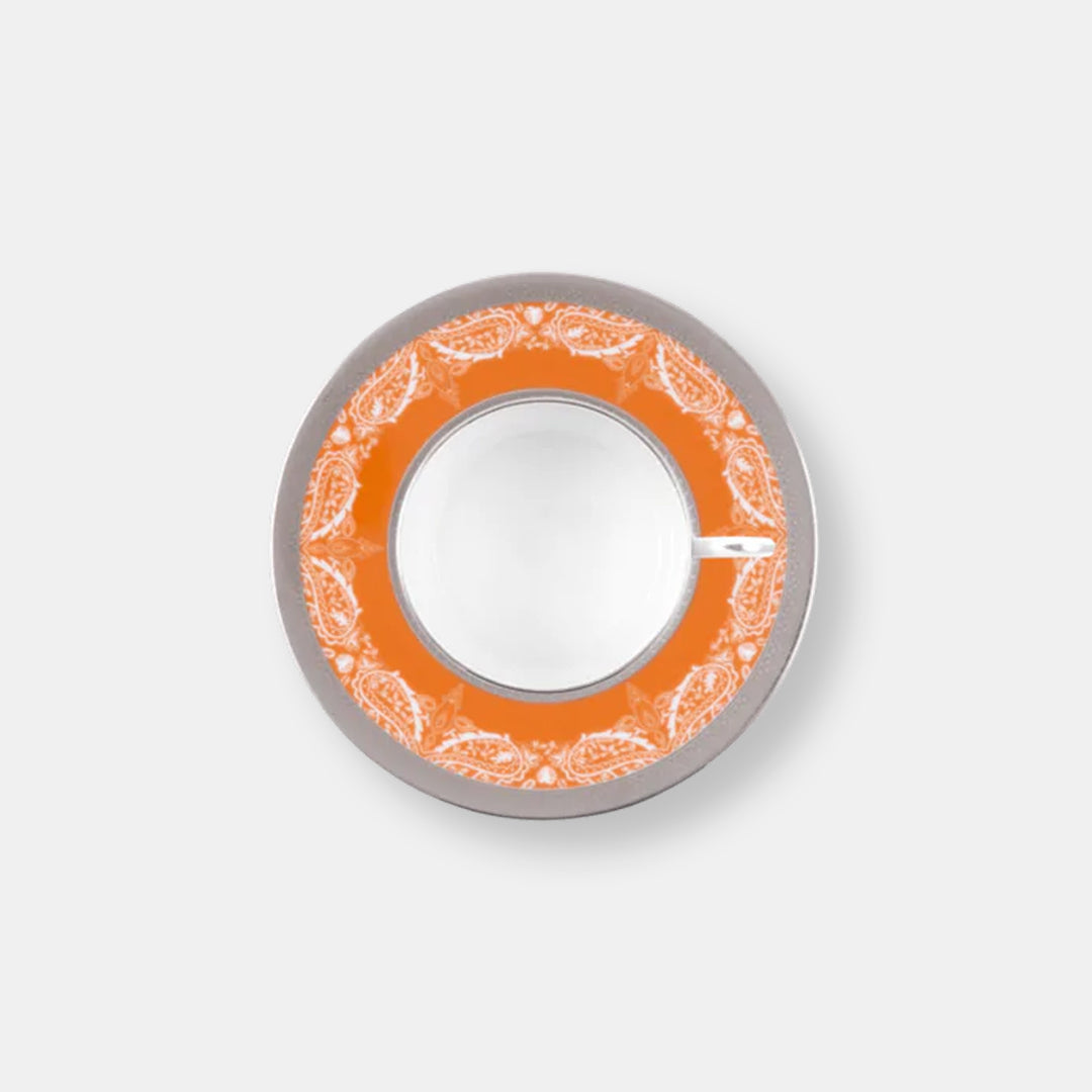 Coffret de 2 tasses et soucoupes romane orange