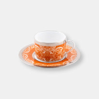 Coffret de 4 tasses soucoupes thé romane orange