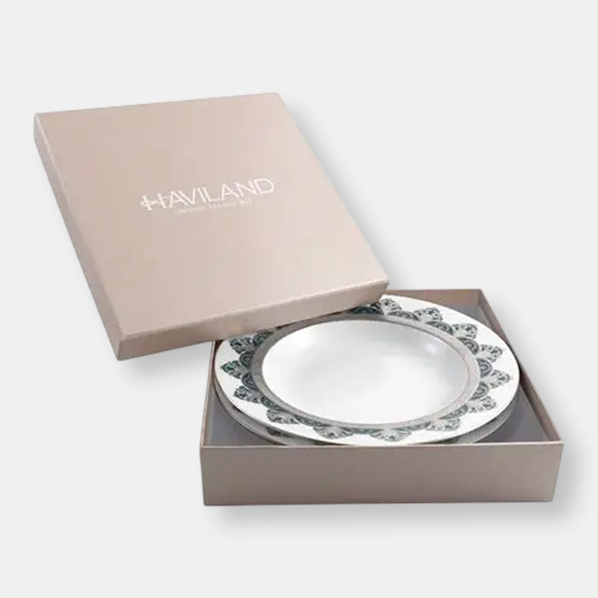 Rêves du nil coffret de 2 assiettes creuses à aile platine