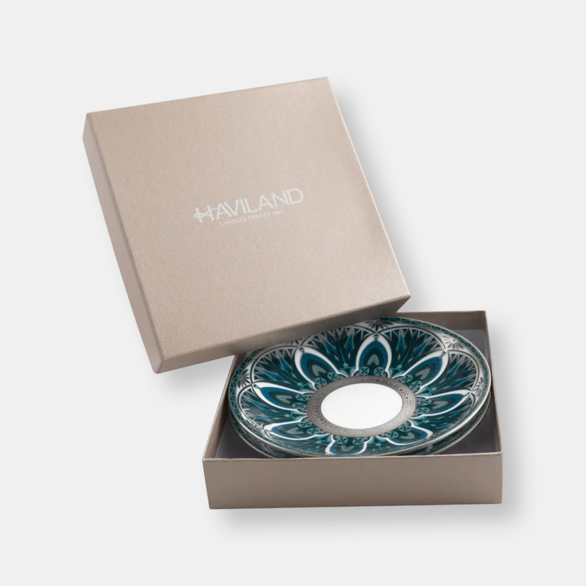 Rêves du nil coffret de 2 assiettes à pain platine