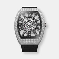 Montre vanguard squelette acier diamants