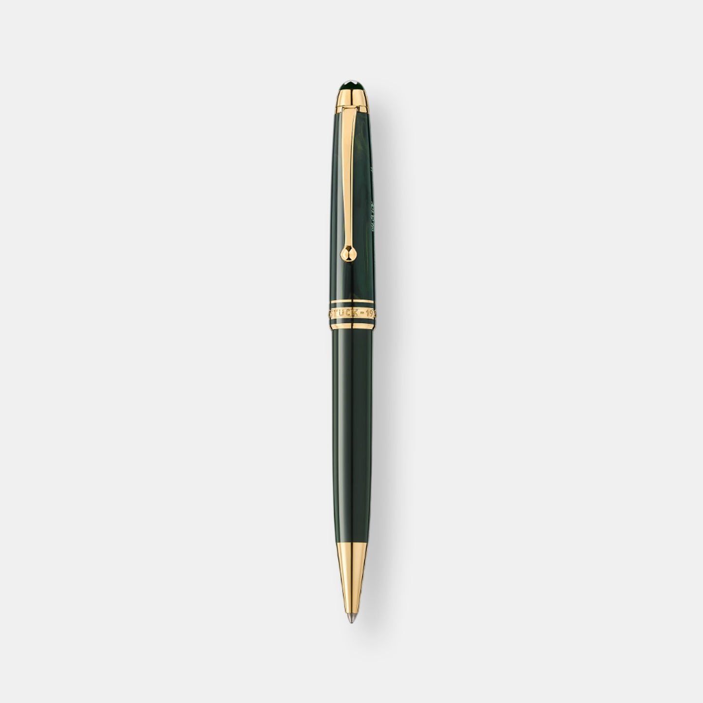 Stylo-bille meisterstuck the origin classique, résine précieuse vert foncé et garnitures dorées, édition anniversaire