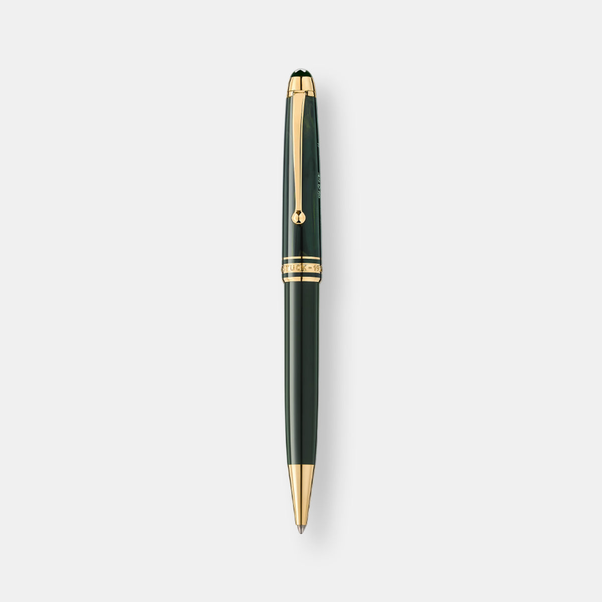 Stylo-bille meisterstuck the origin classique, résine précieuse vert foncé et garnitures dorées, édition anniversaire