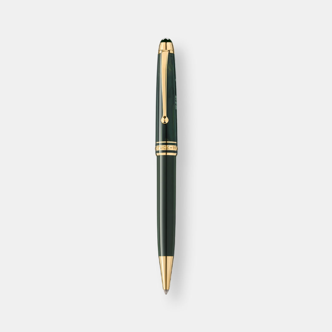 Stylo-bille meisterstuck the origin classique, résine précieuse vert foncé et garnitures dorées, édition anniversaire