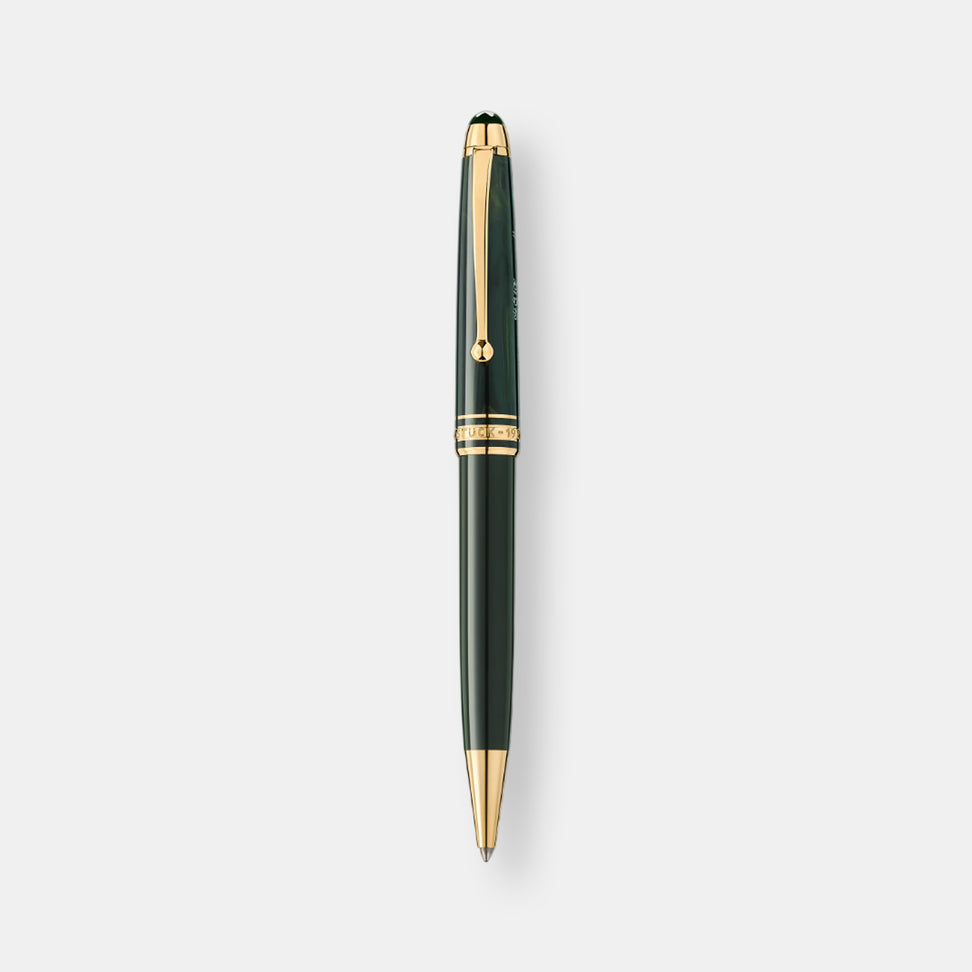 Stylo-bille meisterstuck the origin classique, résine précieuse vert foncé et garnitures dorées, édition anniversaire