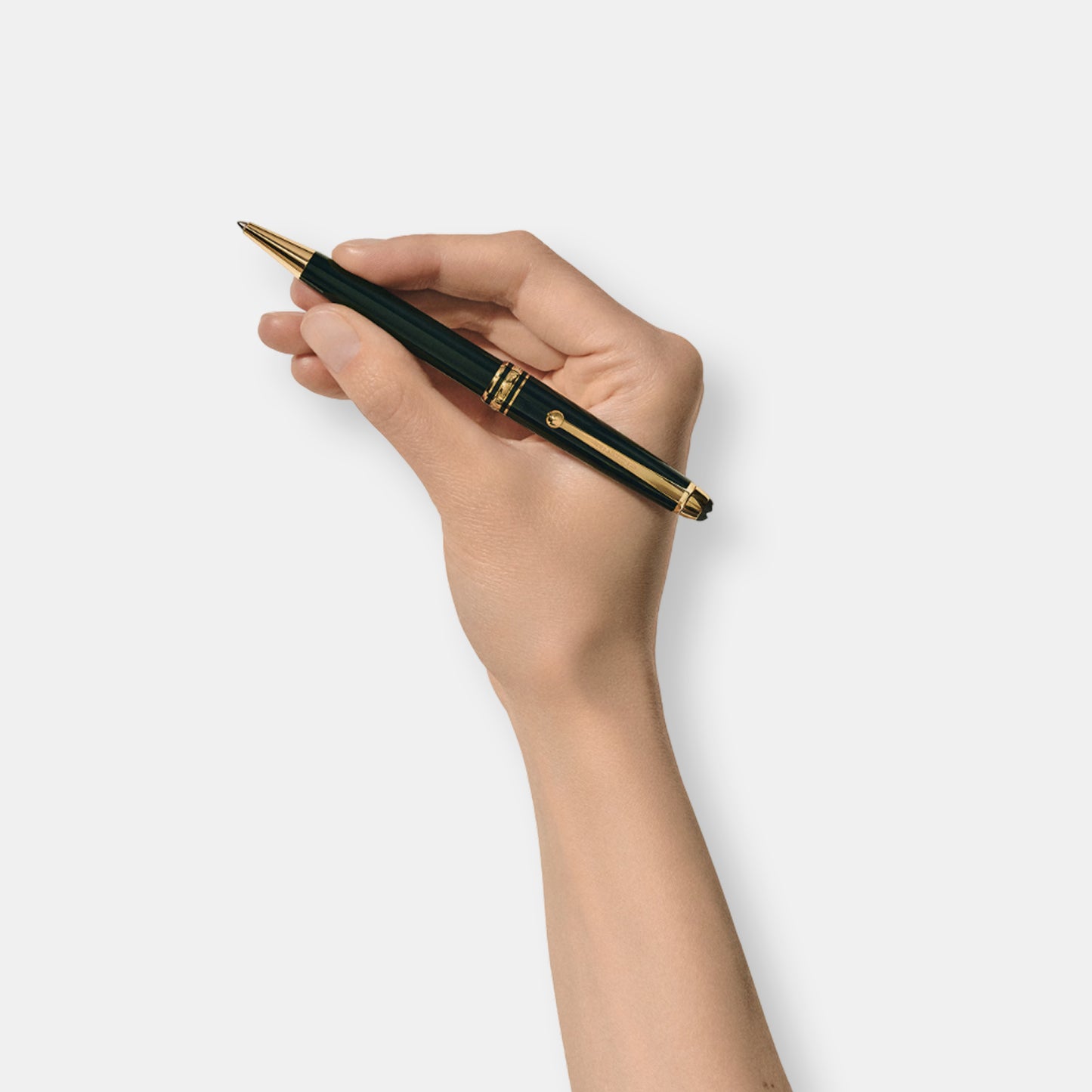 Stylo-bille meisterstuck the origin classique, résine précieuse vert foncé et garnitures dorées, édition anniversaire