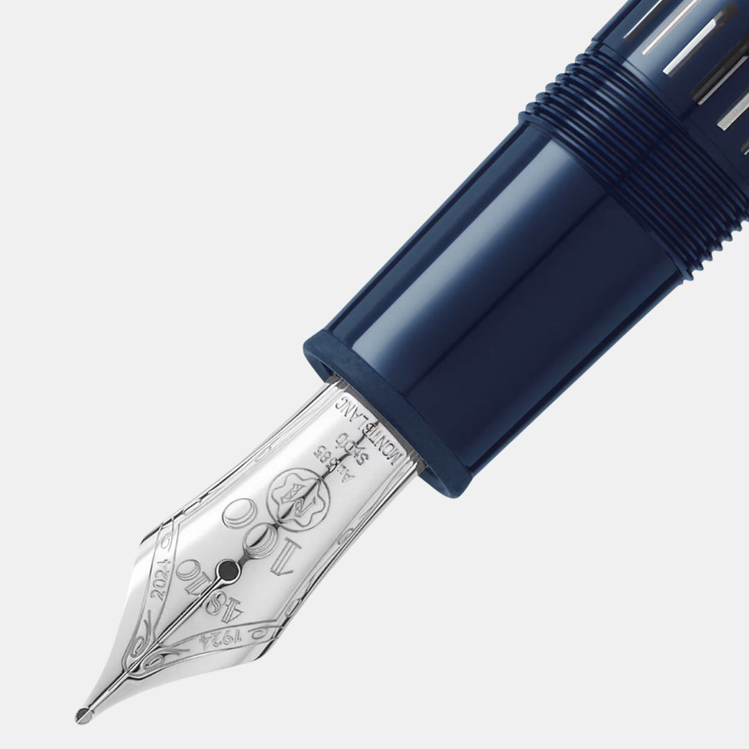 Stylo-plume, collection meisterstuck the origin, plume type m, résine précieuse bleue, édition anniversaire